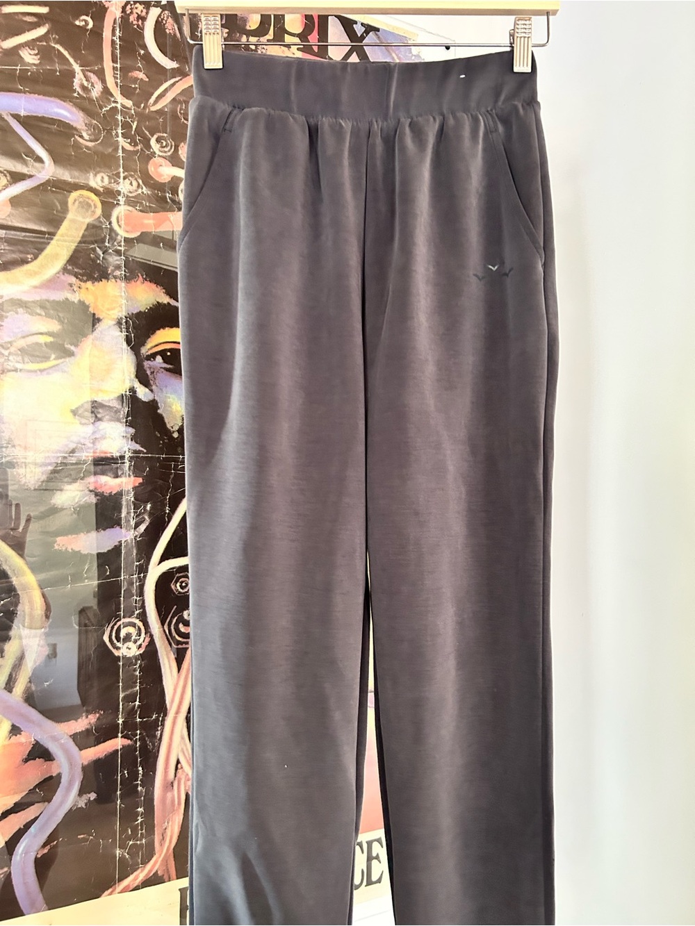 Women's Gray Velour Track Pants - Relaxed Fit